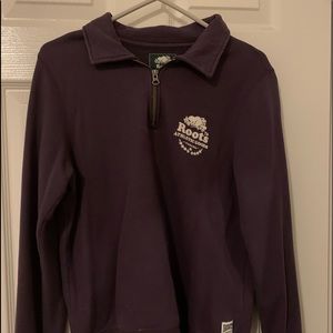 Purple Half-Zip Roots Sweater